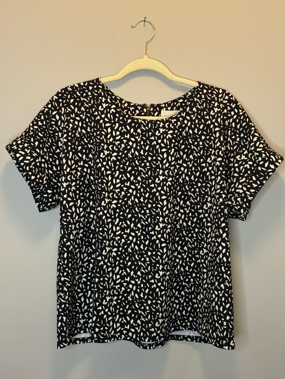 MELLODAY Black & White Short Sleeve Printed Tee